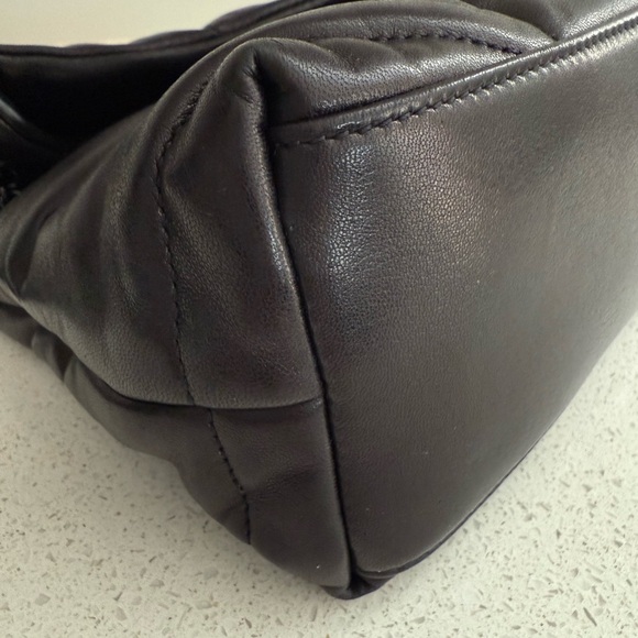 YSL Saint Laurent Small Loulou Leather Puffer Bag Black/Black - Picture 12 of 14